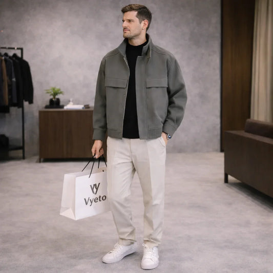 Casaco em Lã com Gola Mao - Vyeto