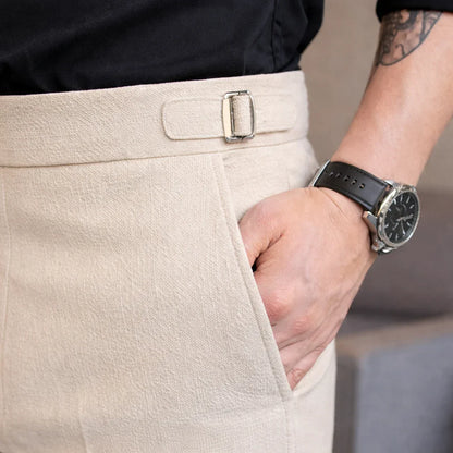 Calças com Ajuste de Cintura Estilo Nápoles - Vyeto