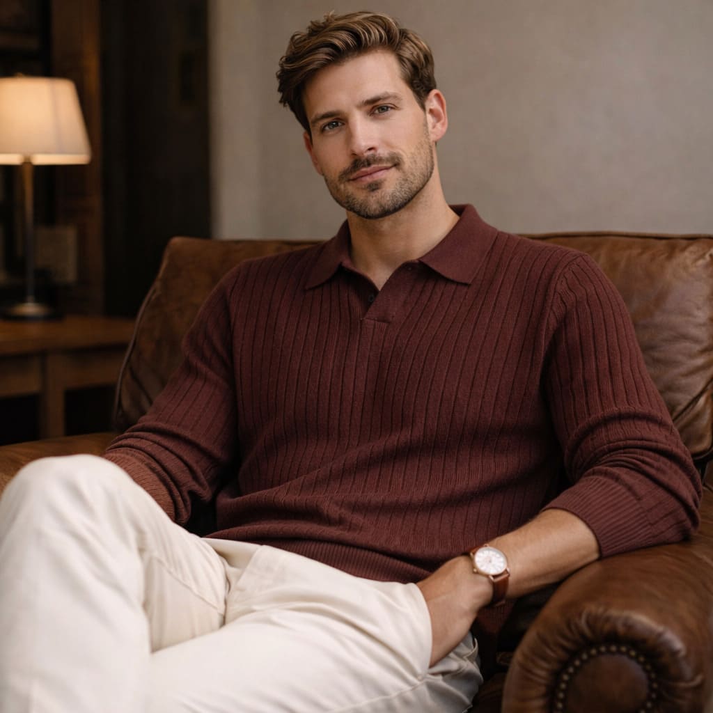 Knitted Polo Sweater 