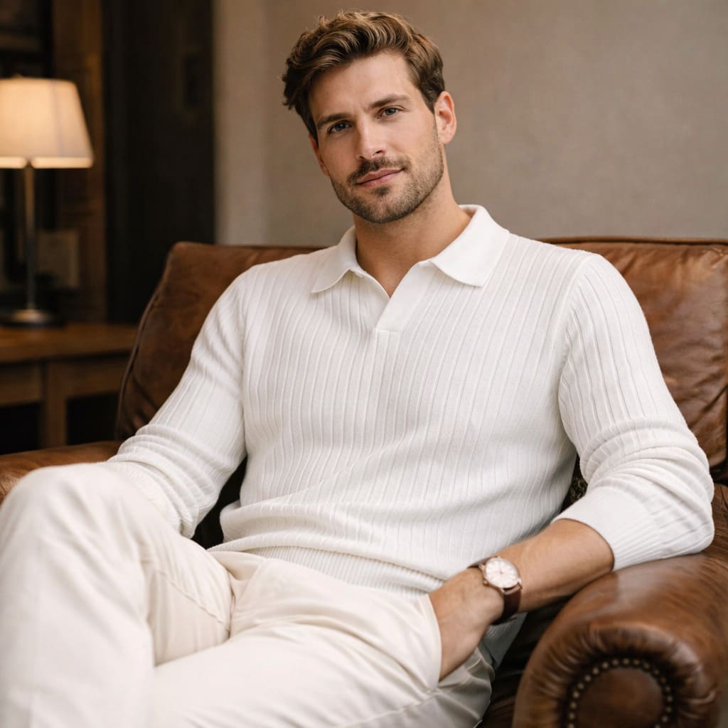 Knitted Polo Sweater 