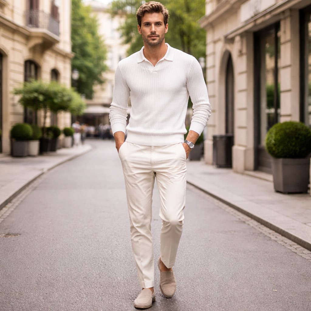 Knitted Polo Sweater 