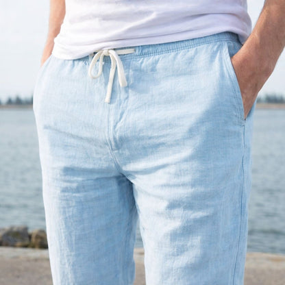 Calças de Corte Alfaiataria em Algodão e Linho