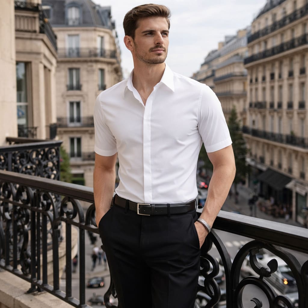 Camisa com Carcela Oculta e Elasticidade