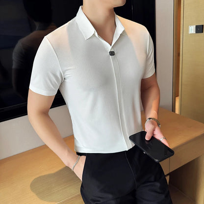 Polo Ice Silk com Fecho e Gola em V - Vyeto