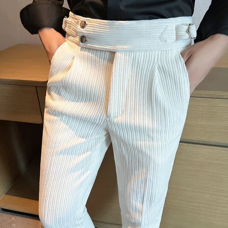 Calças de Corte Alfaiataria em Bombazina - Vyeto