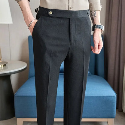 Calças com Ajuste de Cintura Estilo Nápoles - Vyeto