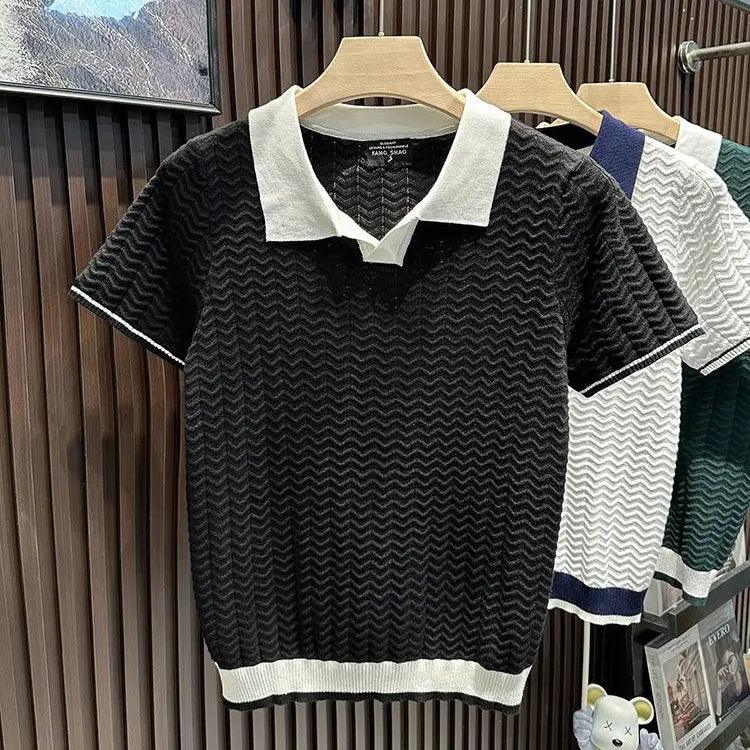 Polo de Malha Estilo Regency com Gola em V - Vyeto