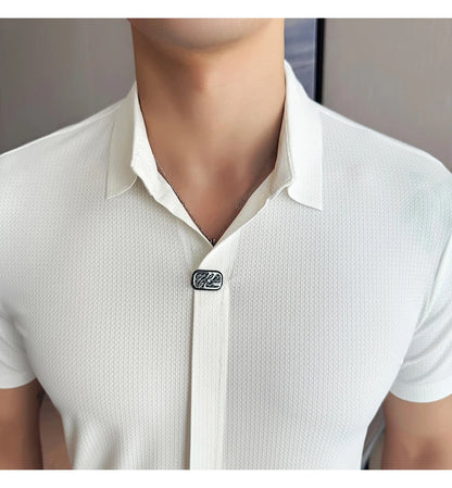 Polo Ice Silk com Fecho e Gola em V - Vyeto