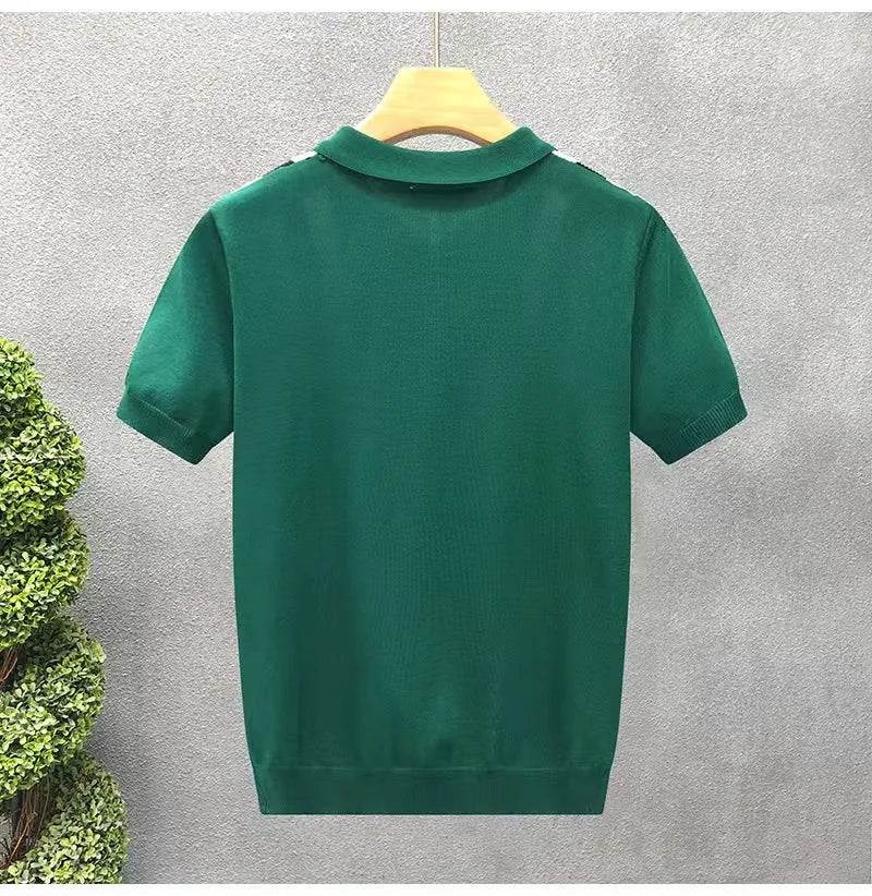 Polo de Malha às Riscas com Fecho Zip - Vyeto