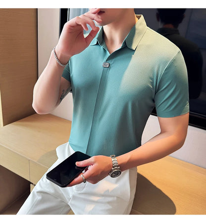 Polo Ice Silk com Fecho e Gola em V - Vyeto